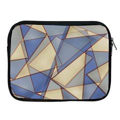 Blue And Tan Triangles Intertwine Together To Create An Abstract Background Apple Ipad 2/3/4 Zipper Cases by Simbadda