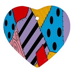 Sally s Patchwork Pattern Ornament (heart) by Alisyart