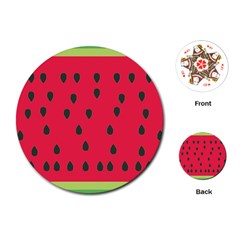 Watermelon Fan Red Green Fruit Playing Cards (round)  by Alisyart