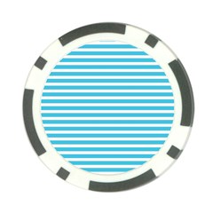 Horizontal Stripes Blue Poker Chip Card Guard by Mariart