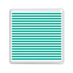 Horizontal Stripes Green Teal Memory Card Reader (square)  by Mariart