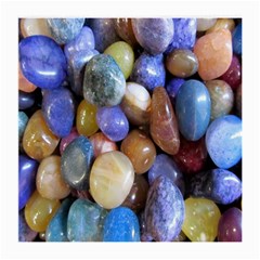 Rock Tumbler Used To Polish A Collection Of Small Colorful Pebbles Medium Glasses Cloth (2-side) by Simbadda