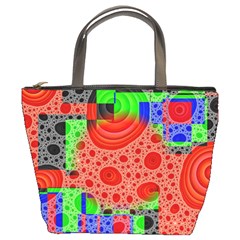 Background With Fractal Digital Cubist Drawing Bucket Bags by Simbadda