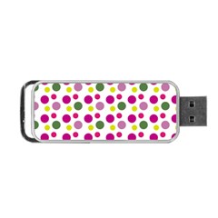 Polka Dot Purple Green Yellow Portable Usb Flash (one Side) by Mariart