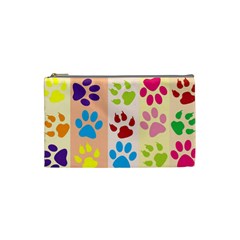 Colorful Animal Paw Prints Background Cosmetic Bag (small)  by Simbadda