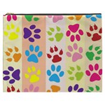 Colorful Animal Paw Prints Background Cosmetic Bag (XXXL)  Front