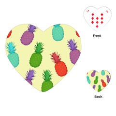Colorful Pineapples Wallpaper Background Playing Cards (heart)  by Simbadda
