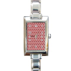 Brick Line Red White Rectangle Italian Charm Watch by Mariart