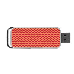 Chevron Wave Red Orange Portable Usb Flash (two Sides) by Mariart