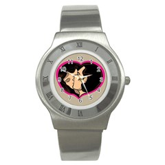 Don t Kiss With A Bloody Nose Face Man Girl Love Stainless Steel Watch by Mariart