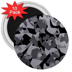 Urban Initial Camouflage Grey Black 3  Magnets (10 Pack)  by Mariart