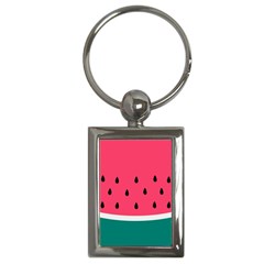 Watermelon Red Green White Black Fruit Key Chains (rectangle)  by Mariart