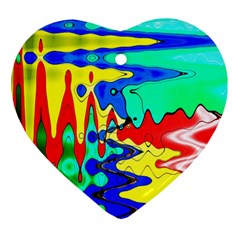 Bright Colours Abstract Heart Ornament (two Sides) by Simbadda