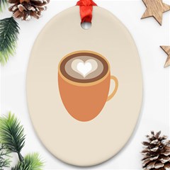 Artin Coffee Chocolate Brown Heart Love Ornament (oval)