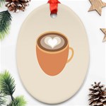 Artin Coffee Chocolate Brown Heart Love Ornament (Oval) Front