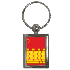 Firewall Bridge Signal Yellow Red Key Chains (rectangle)  by Mariart