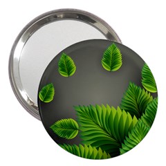 Leaf Green Grey 3  Handbag Mirrors by Mariart