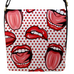 Lipstick Lip Red Polka Dot Circle Flap Messenger Bag (s) by Mariart