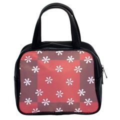Seed Life Seamless Remix Flower Floral Red White Classic Handbags (2 Sides) by Mariart