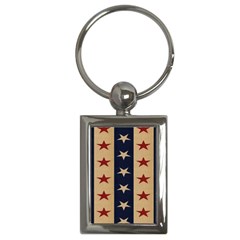 Stars Stripes Grey Blue Key Chains (rectangle)  by Mariart