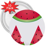Watermelon Slice Red Green Fruite 3  Buttons (10 pack)  Front