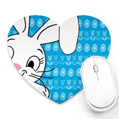 Easter Bunny  Heart Mousepads