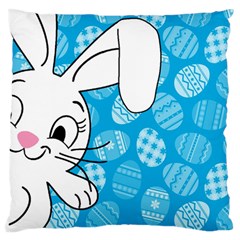 Easter Bunny  Large Flano Cushion Case (one Side)