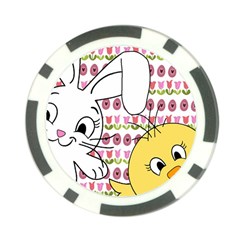 Easter Bunny And Chick  Poker Chip Card Guard (10 Pack)