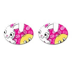 Easter Bunny And Chick  Cufflinks (oval) by Valentinaart