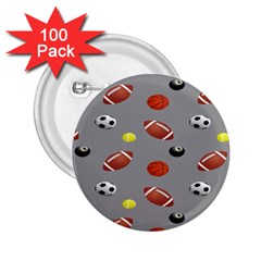 Balltiled Grey Ball Tennis Football Basketball Billiards 2 25  Buttons (100 Pack)  by Mariart