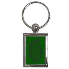 Dendron Diffusion Aggregation Flower Floral Leaf Green Purple Key Chains (rectangle)  by Mariart