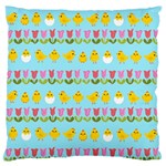 Easter - chick and tulips Large Flano Cushion Case (Two Sides) Back
