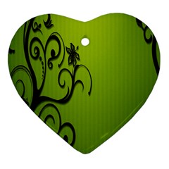 Illustration Wallpaper Barbusak Leaf Green Heart Ornament (two Sides) by Mariart