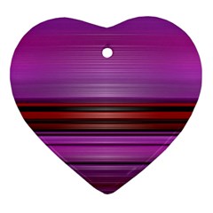 Stripes Line Red Purple Ornament (heart) by Mariart