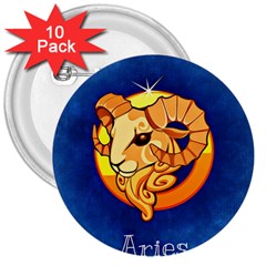 Zodiac Aries 3  Buttons (10 Pack)  by Mariart