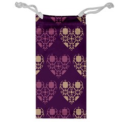 Purple Hearts Seamless Pattern Jewelry Bag by Nexatart
