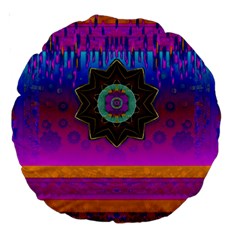 Air And Stars Global With Some Guitars Pop Art Large 18  Premium Round Cushions