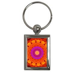 Mandala Orange Pink Bright Key Chains (rectangle)  by Nexatart