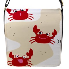 Sand Animals Red Crab Flap Messenger Bag (s) by Mariart