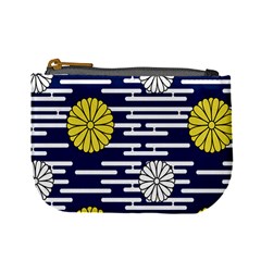 Sunflower Line Blue Yellpw Mini Coin Purses by Mariart