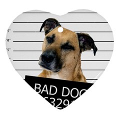 Bad Dog Ornament (heart) by Valentinaart