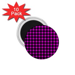Lumberjack Fabric Pattern Pink Black 1 75  Magnets (10 Pack)  by EDDArt