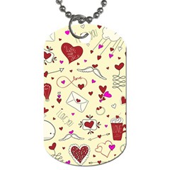 Valentinstag Love Hearts Pattern Red Yellow Dog Tag (two Sides) by EDDArt
