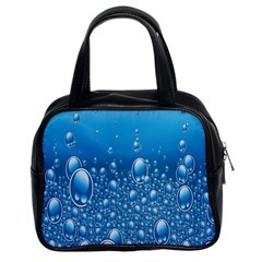 Water Bubble Blue Foam Classic Handbags (2 Sides) by Mariart