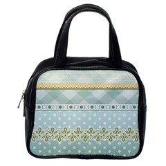 Circle Polka Plaid Triangle Gold Blue Flower Floral Star Classic Handbags (one Side) by Mariart