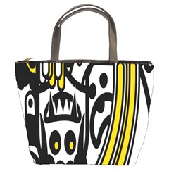 Easter Monster Sinister Happy Magic Rock Mask Face Polka Yellow Bucket Bags by Mariart