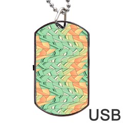 Emerald And Salmon Pattern Dog Tag Usb Flash (two Sides) by linceazul
