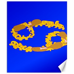 Illustrated 69 Blue Yellow Star Zodiac Canvas 8  X 10  by Mariart