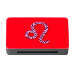 Illustrated Zodiac Red Purple Star Polka Dot Memory Card Reader With Cf by Mariart