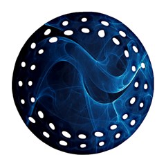 Smoke White Blue Ornament (round Filigree) by Mariart